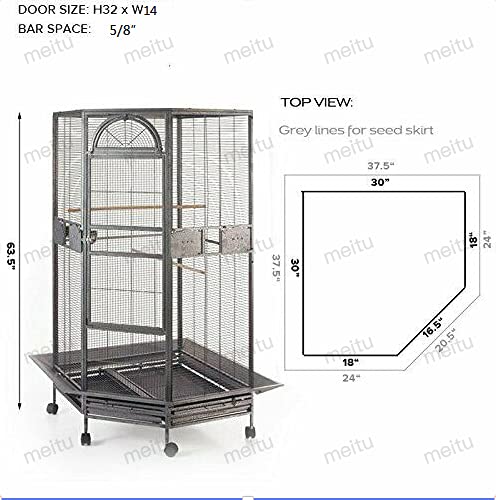 Flyline Parrot Escape Jumbo Corner Bird Cage Aviary (Small)
